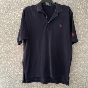 Polo by Ralph Lauren Vintage 1990s Blue Golf Polo Shirt - Size Medium - Shield